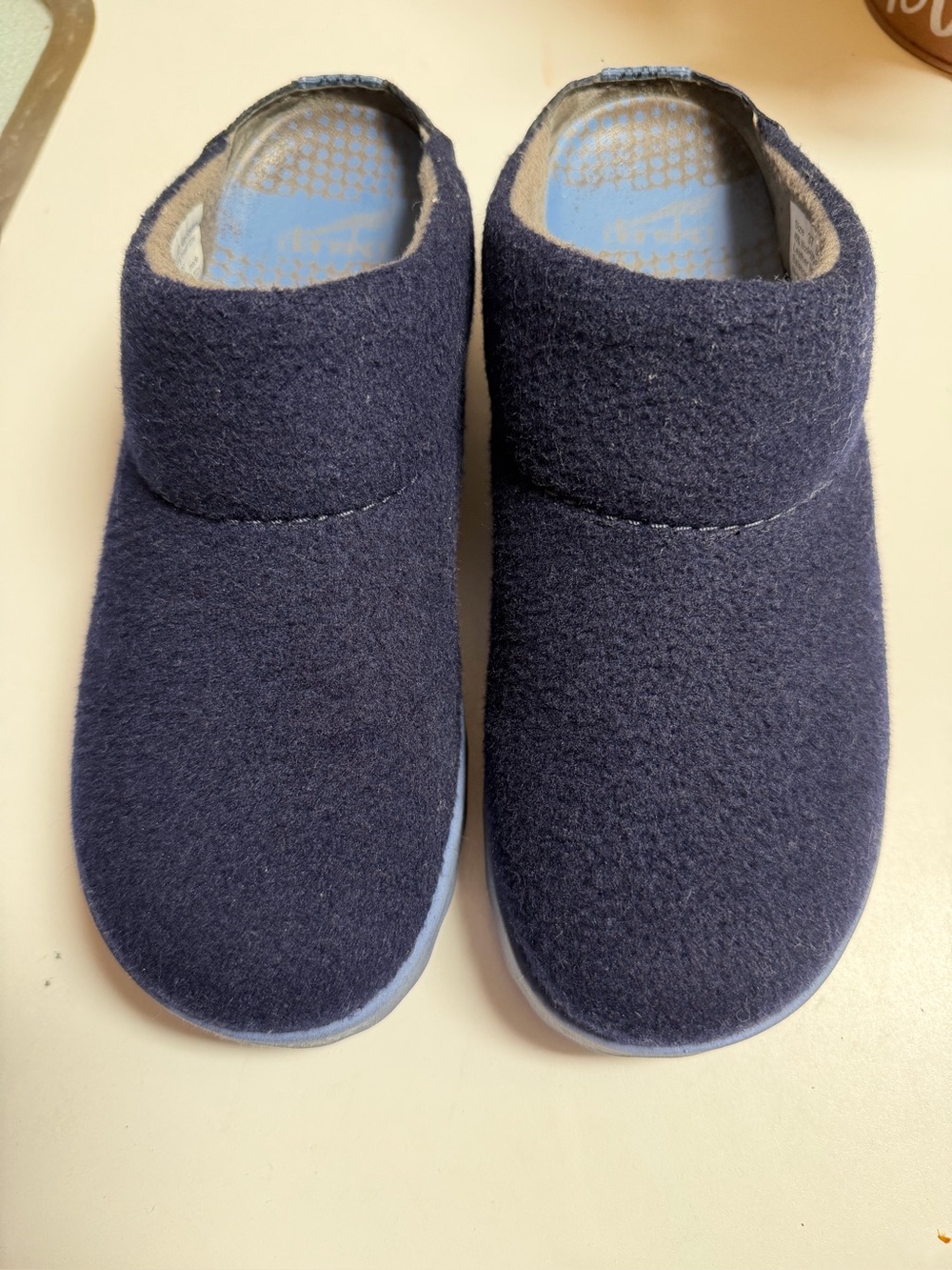 Dansko Lucie Wool Blend Clog Slippers Navy Blue Mule EU 37 US 6.5-7